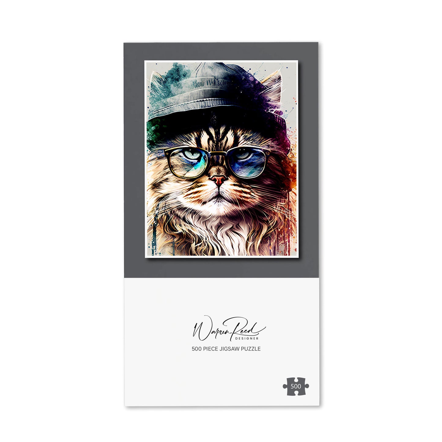 Siberian Cat Face Splashart Jigsaw Puzzle