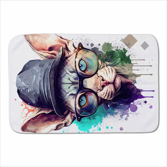 Sphynx Cat Face Splashart Sherpa Blanket