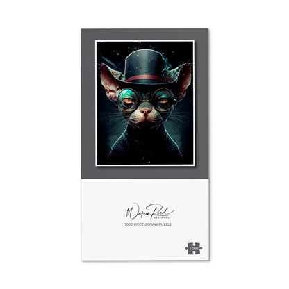 Sphynx Cat With Glases Splashart Jigsaw Puzzle