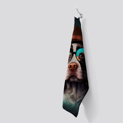 Springer Spaniel Dog Splashart Tea Towel