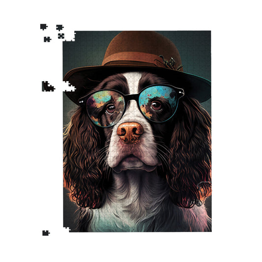Springer Spaniel Dog Splashart Jigsaw Puzzle