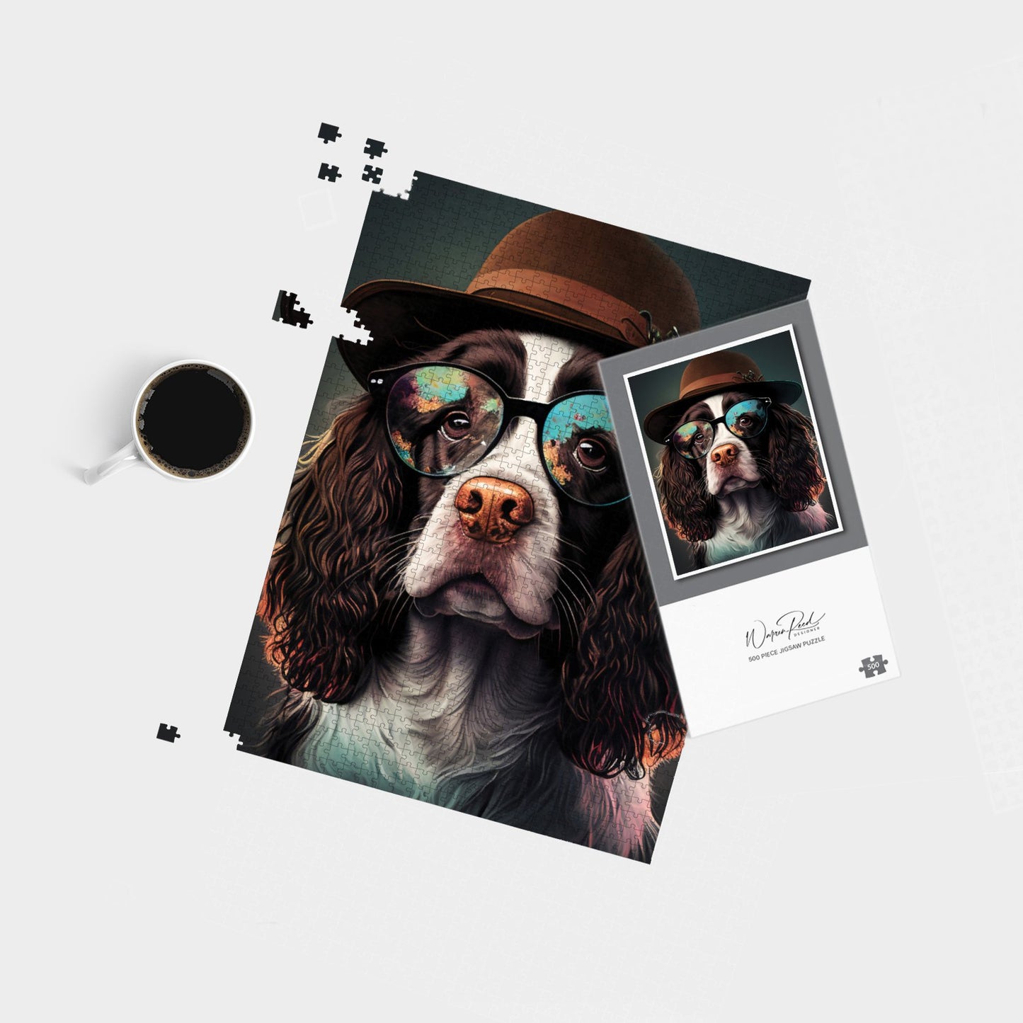 Springer Spaniel Dog Splashart Jigsaw Puzzle