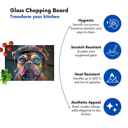 Staffordshire Bull Terrier Dog Splashart Chopping Board