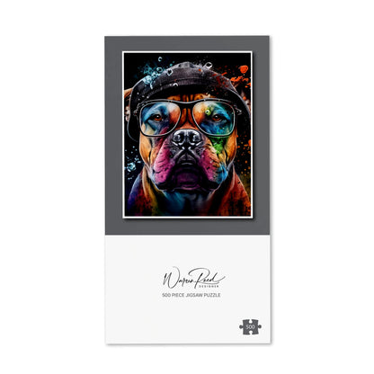 Staffordshire Bull Terrier Dog Splashart Jigsaw Puzzle