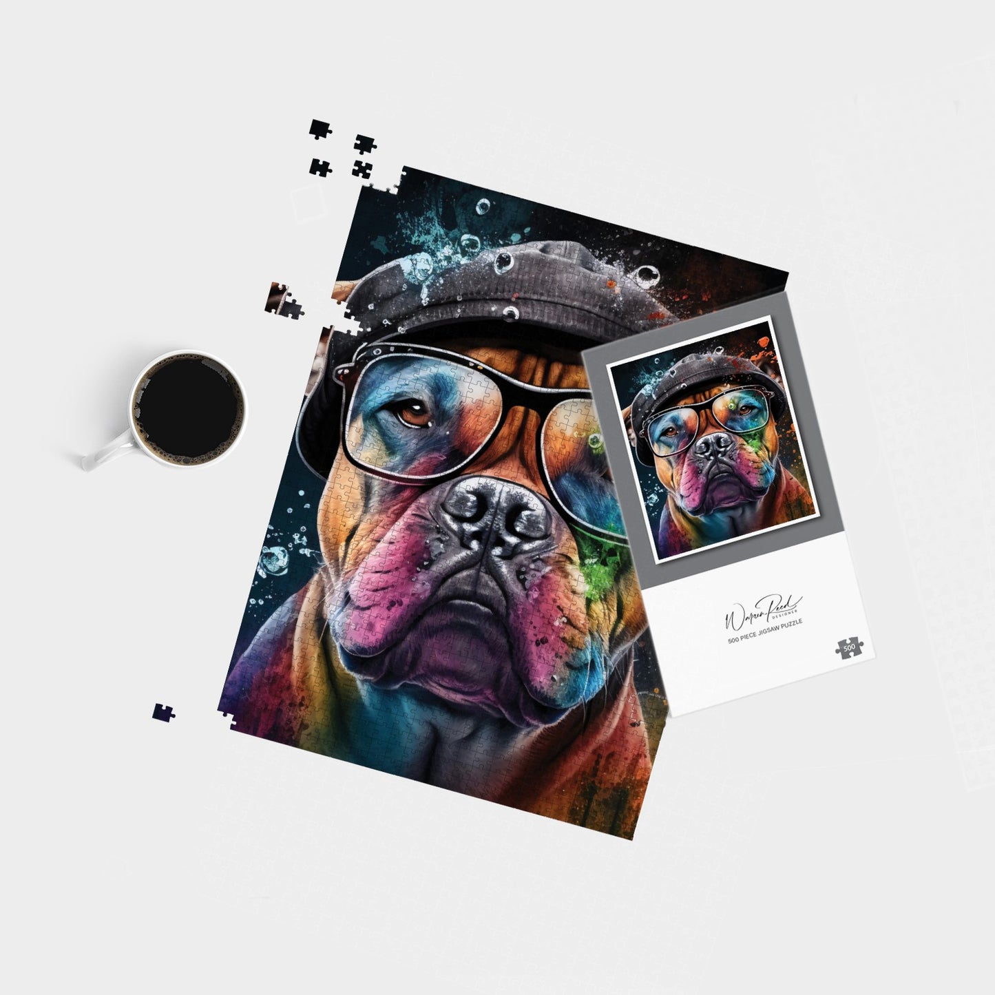 Staffordshire Bull Terrier Dog Splashart Jigsaw Puzzle