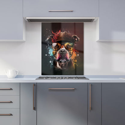 Staffy Bull Terrier Dog Splashart Kitchen Splashback