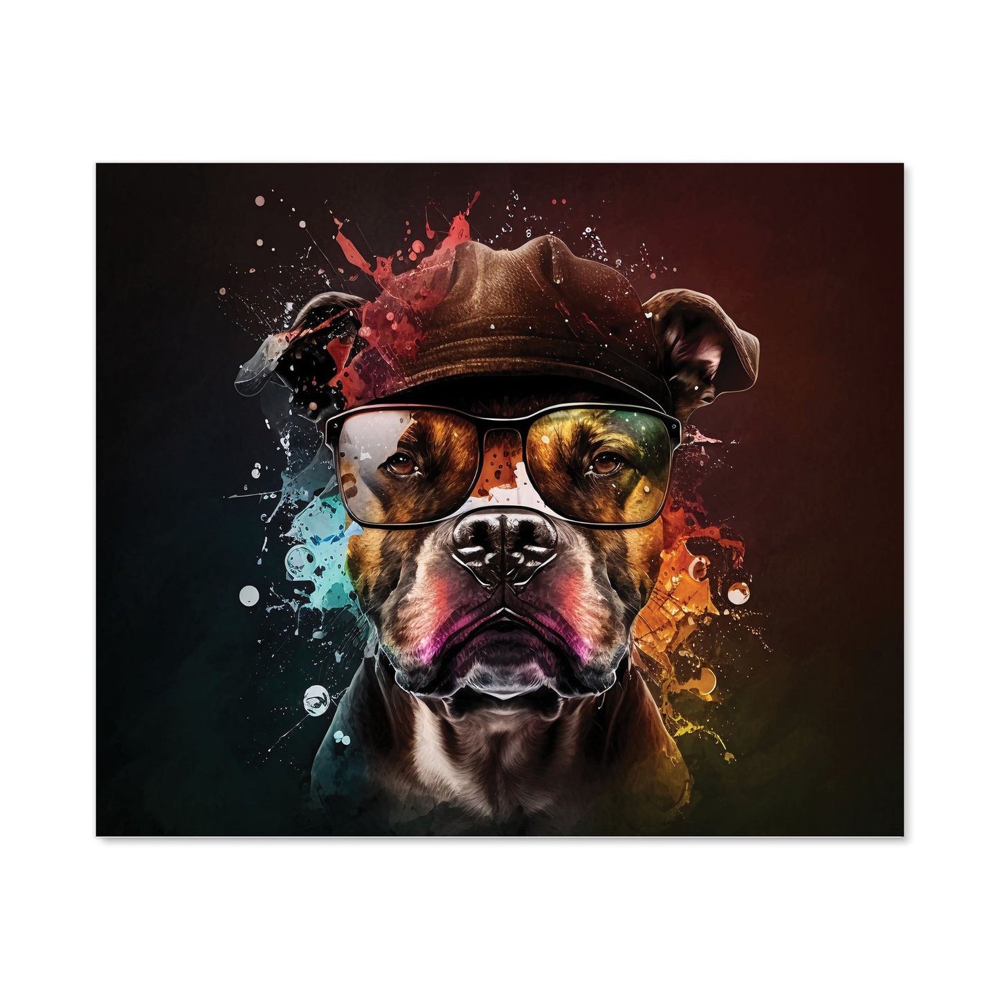 Staffy Bull Terrier Dog Splashart Kitchen Splashback