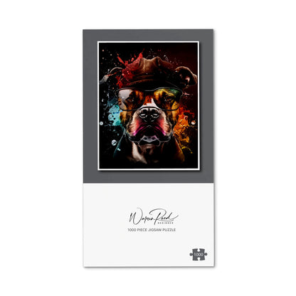 Staffy Bull Terrier Dog Splashart Jigsaw Puzzle