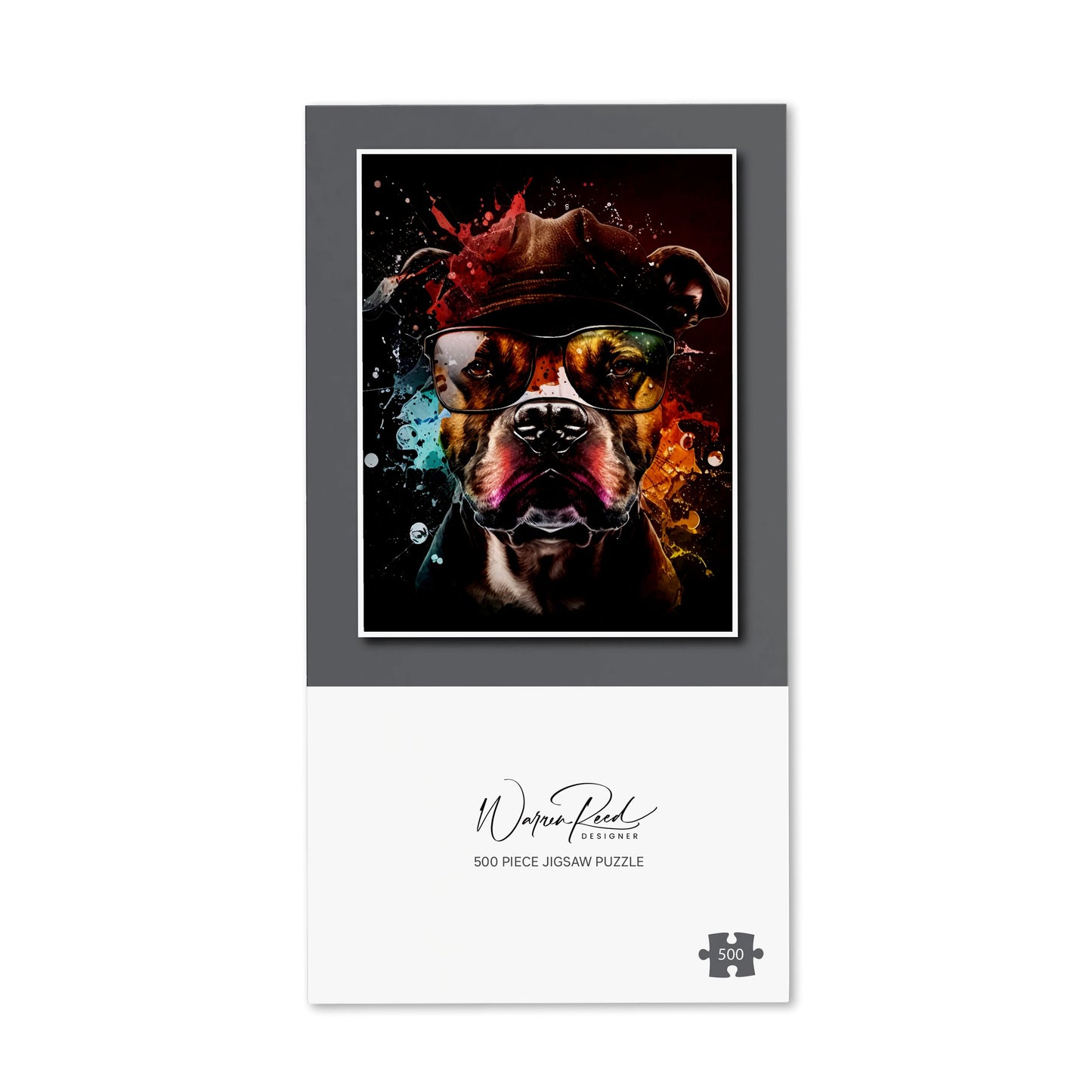 Staffy Bull Terrier Dog Splashart Jigsaw Puzzle