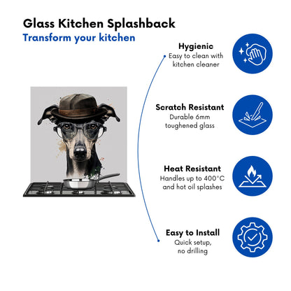 Whippet Dog Splashart Kitchen Splashback