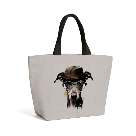 Whippet Dog Splashart Beach Shopper Tote Bag