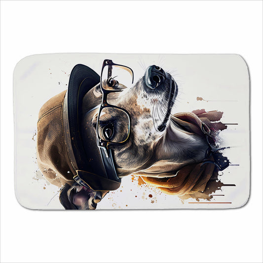 Whippet Dog With Glasses Splashart Sherpa Blanket