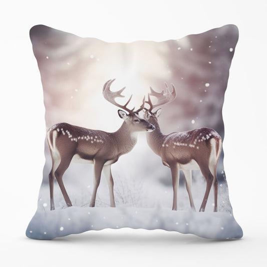 Reindeer In The Snow Cushions