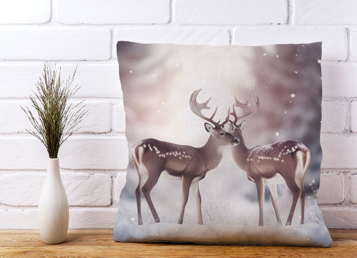 Reindeer In The Snow Cushions
