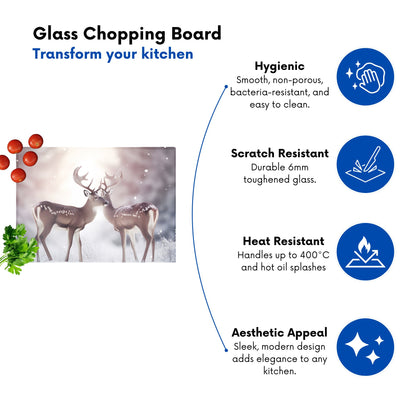 Reindeer In The Snow Chopping Board