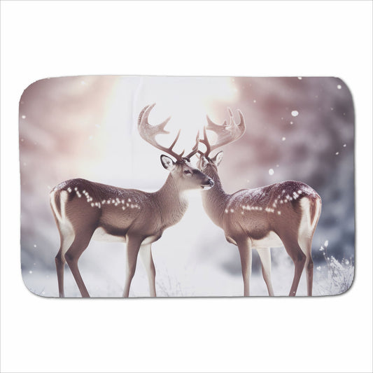 Reindeer In The Snow Sherpa Blanket