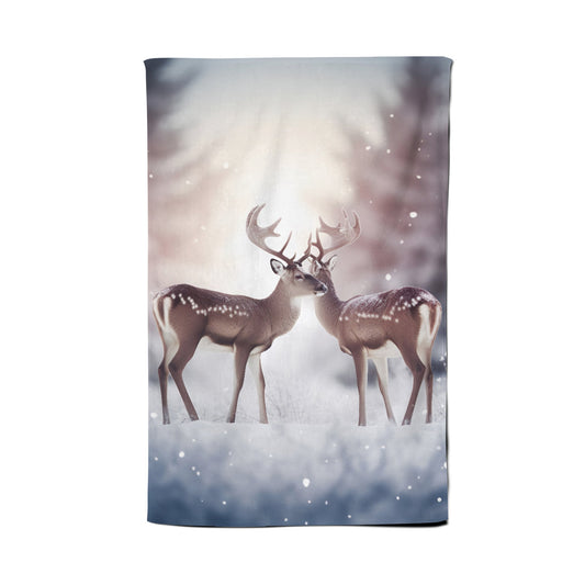 Reindeer In The Snow Tea Towel