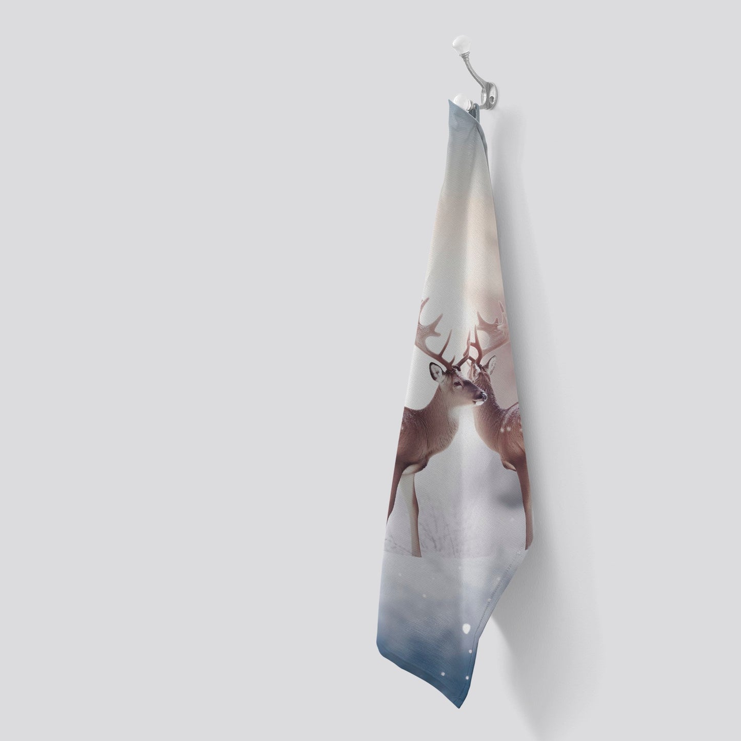 Reindeer In The Snow Tea Towel