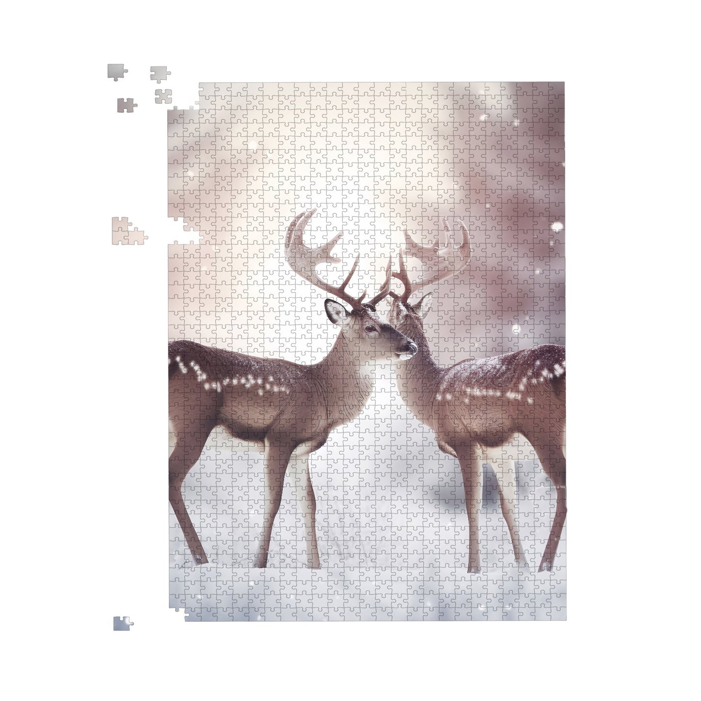 Reindeer In The Snow Jigsaw Puzzle