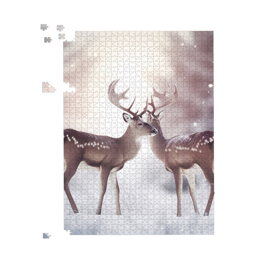 Reindeer In The Snow Jigsaw Puzzle