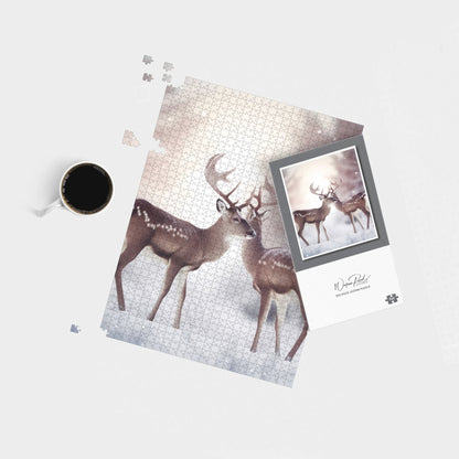 Reindeer In The Snow Jigsaw Puzzle