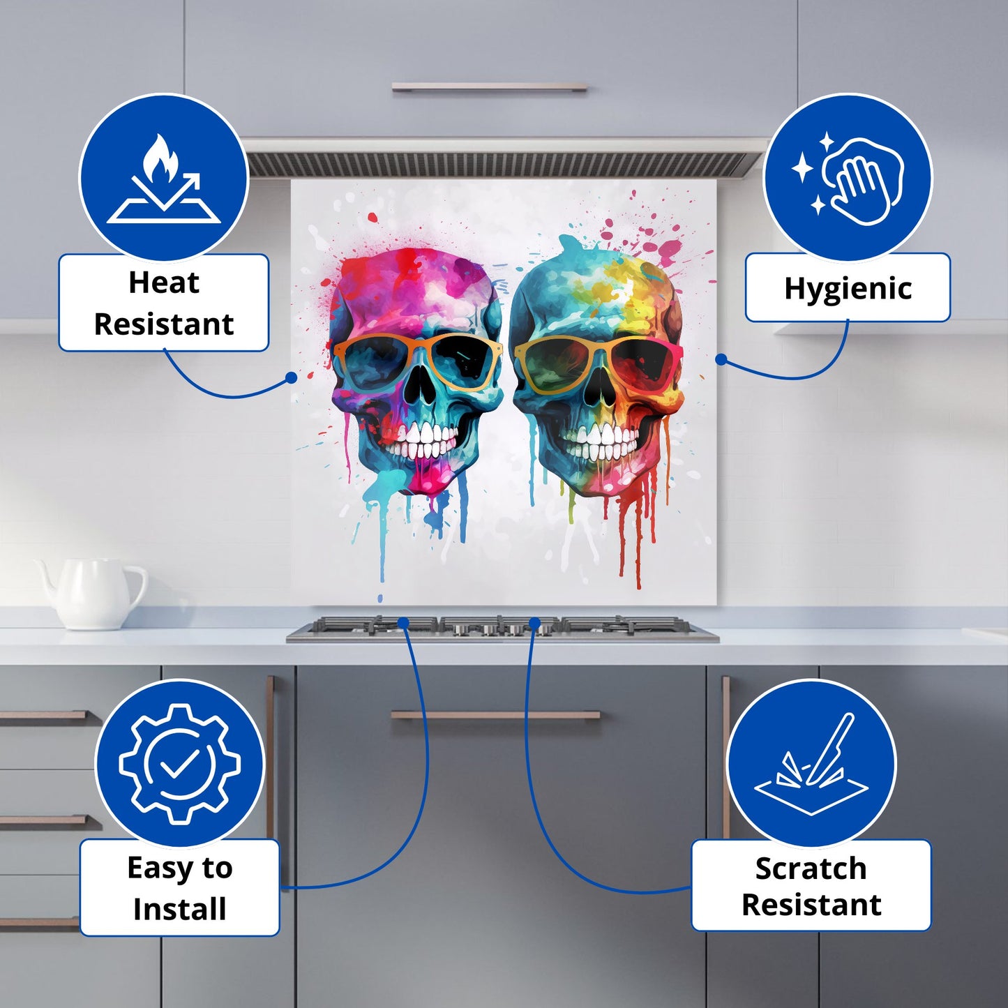 Splashart Happy Skeletons Kitchen Splashback