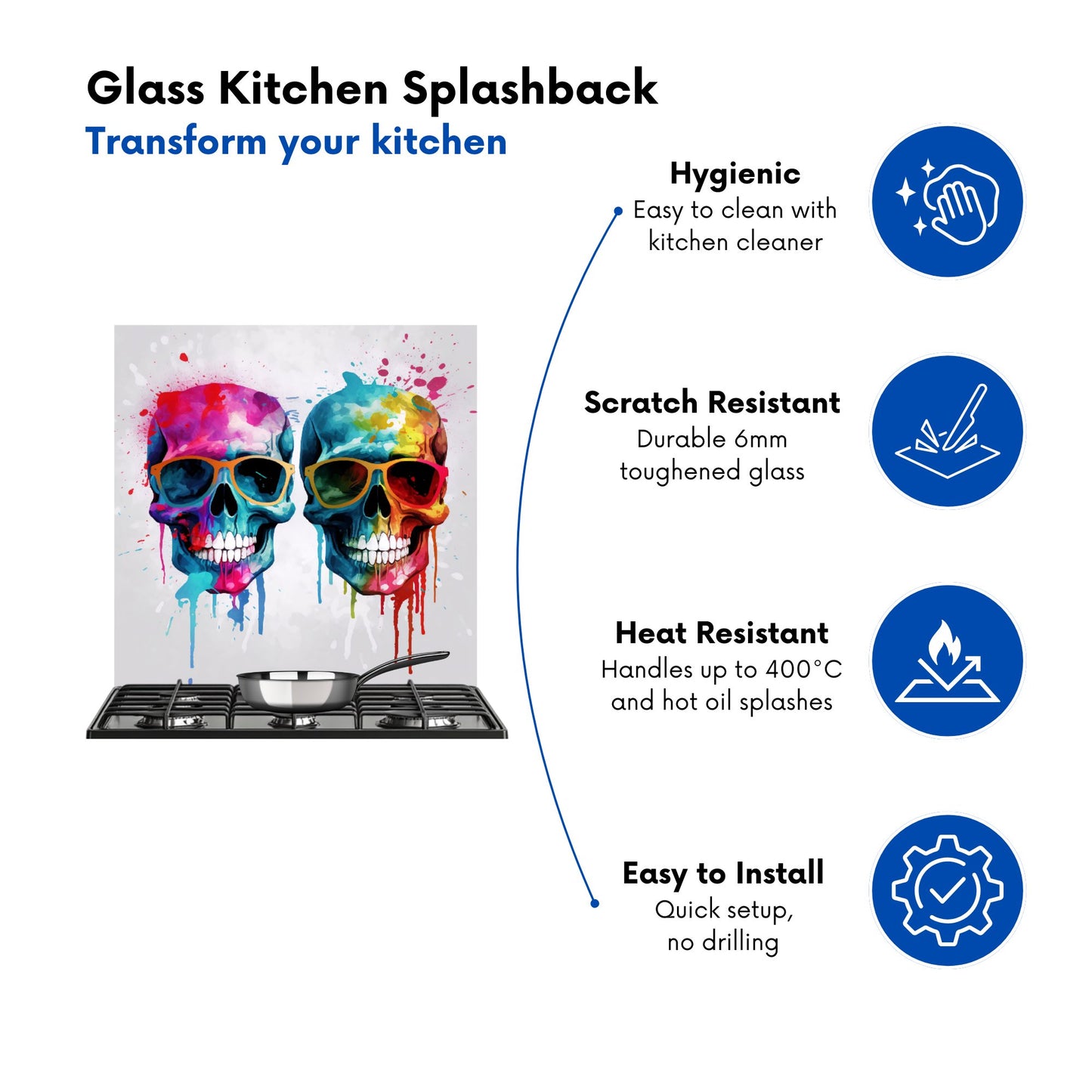 Splashart Happy Skeletons Kitchen Splashback
