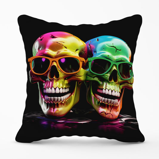 Happy Skeletons In Sunglasses Cushions