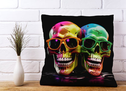 Happy Skeletons In Sunglasses Cushions
