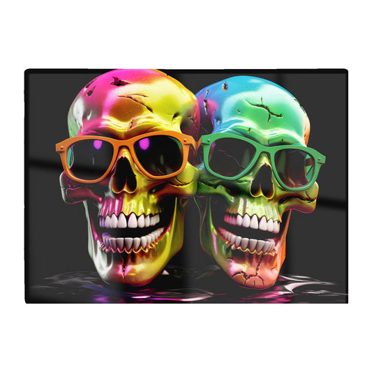Happy Skeletons In Sunglasses Chopping Board