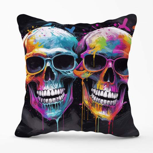 Splashart Happy Skeletons In Glasses Cushions