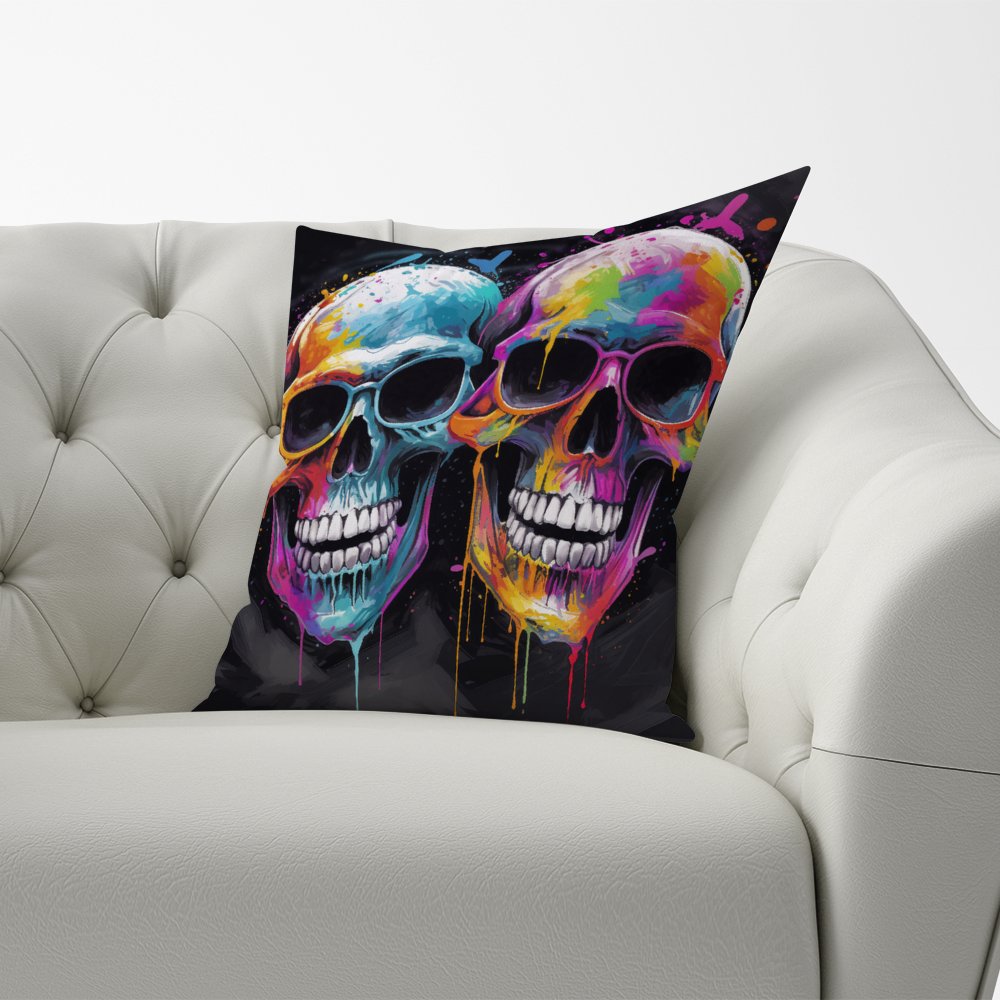 Splashart Happy Skeletons In Glasses Cushions