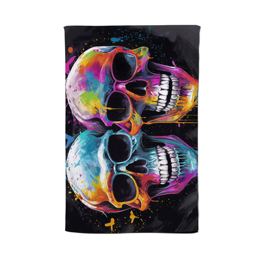 Splashart Happy Skeletons In Glasses Tea Towel