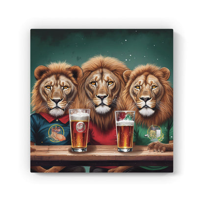 Lions Watching The Game Canvas