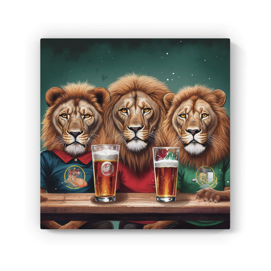 Lions Watching The Game Canvas