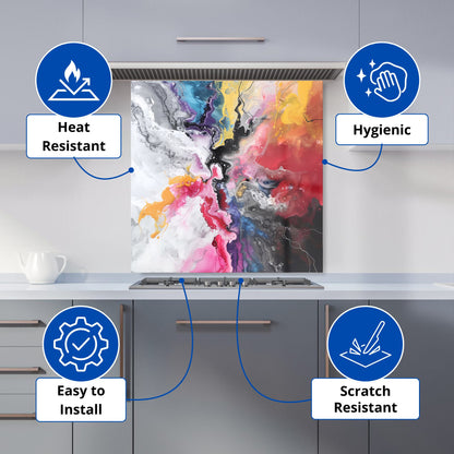 Explosive Colour Cascade Kitchen Splashback