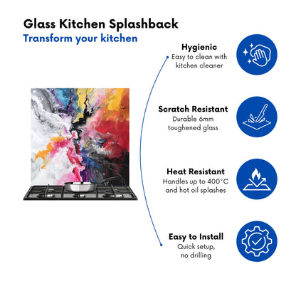 Explosive Colour Cascade Kitchen Splashback