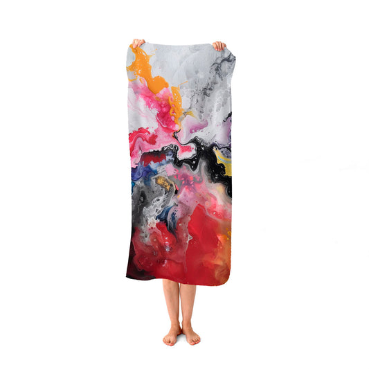 Explosive Colour Cascade Beach Towel