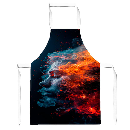 Fiery Mindscape: Portrait In Flames Apron