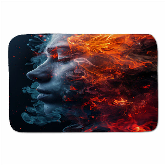 Fiery Mindscape: Portrait In Flames Sherpa Blanket