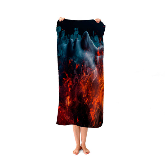 Fiery Mindscape: Portrait In Flames Beach Towel