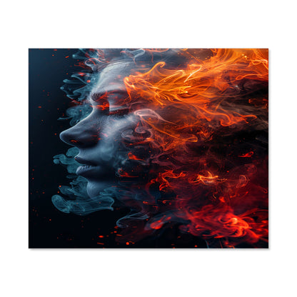 Fiery Mindscape: Portrait In Flames Kitchen Splashback
