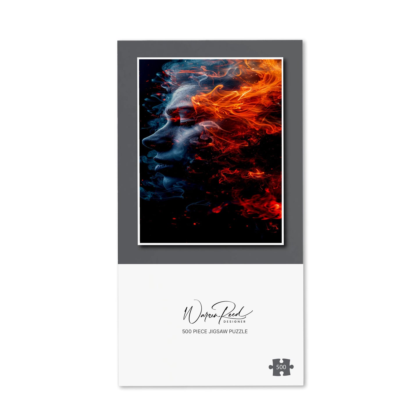 Fiery Mindscape: Portrait In Flames Jigsaw Puzzle