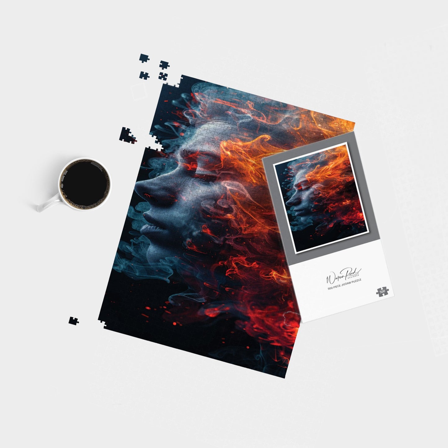 Fiery Mindscape: Portrait In Flames Jigsaw Puzzle