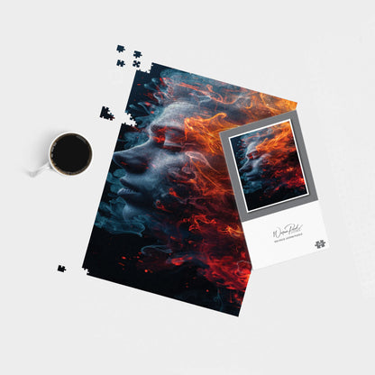 Fiery Mindscape: Portrait In Flames Jigsaw Puzzle