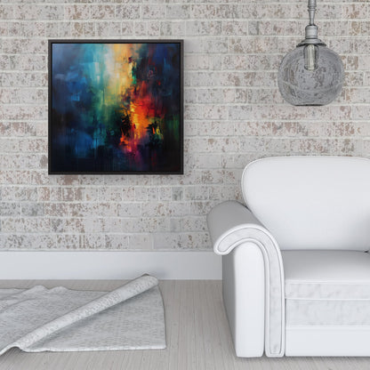 Colourful Chaos: Urban Dreamscape Framed Canvas