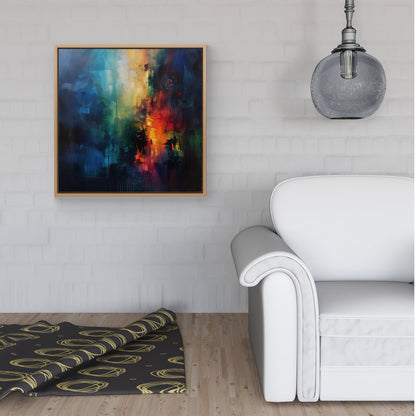 Colourful Chaos: Urban Dreamscape Framed Canvas