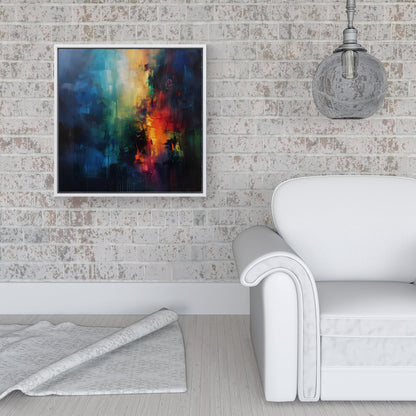 Colourful Chaos: Urban Dreamscape Framed Canvas
