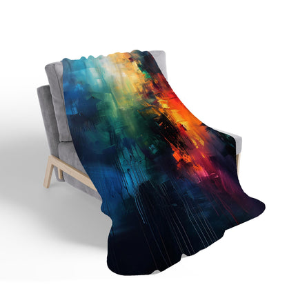 Colourful Chaos: Urban Dreamscape Sherpa Blanket