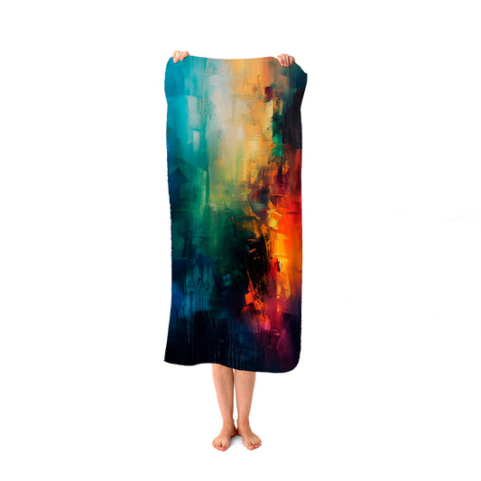 Colourful Chaos: Urban Dreamscape Beach Towel